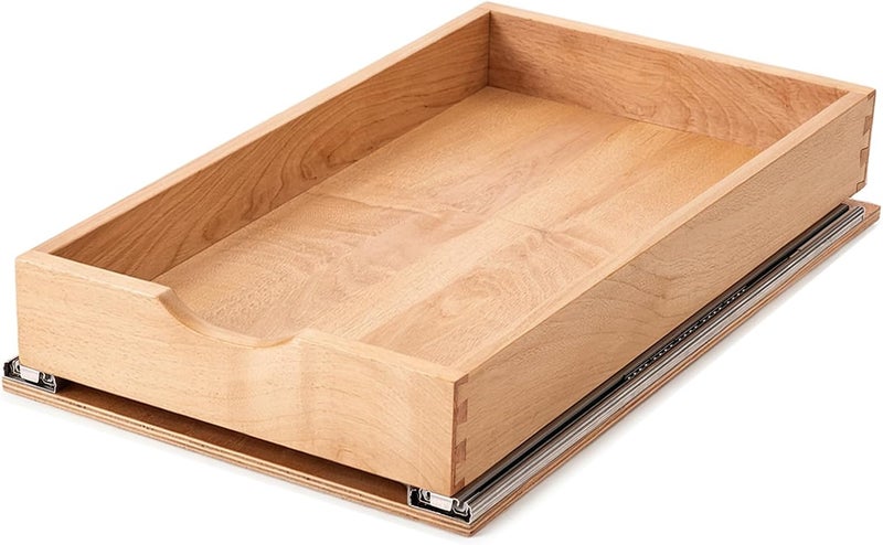 Draworia Pull Out Cabinet Drawers - 6x2 Size Options (12-23'W,18-21'D), Pre-Assembled with Soft Close Slides, Solid Beechwood, Easy Installation(12'W x 21'D) - Image 1